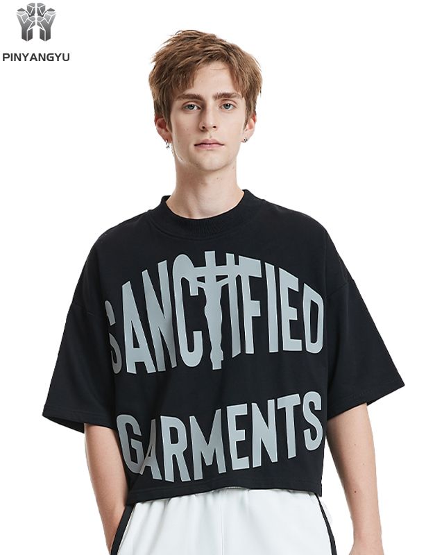 블랙 크롭 탑 - 맞춤형 소프트 코튼 티셔츠