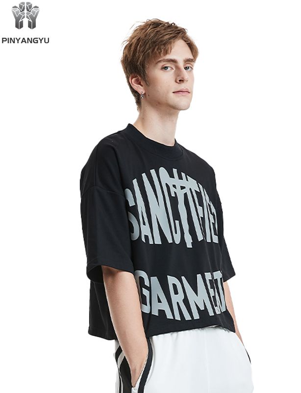 블랙 크롭 탑 - 맞춤형 소프트 코튼 티셔츠