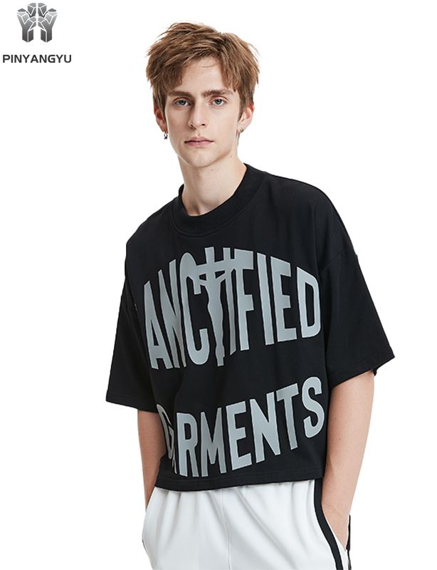 블랙 크롭 탑 - 맞춤형 소프트 코튼 티셔츠