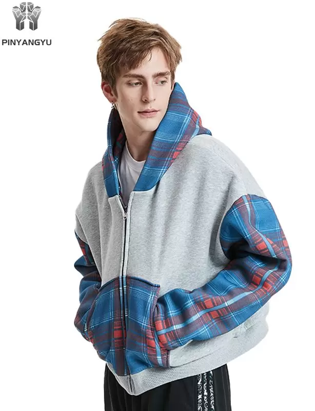 아티스틱 프린트 지퍼 후드 티셔츠 아티스틱 프린트 지퍼 후드 티셔츠